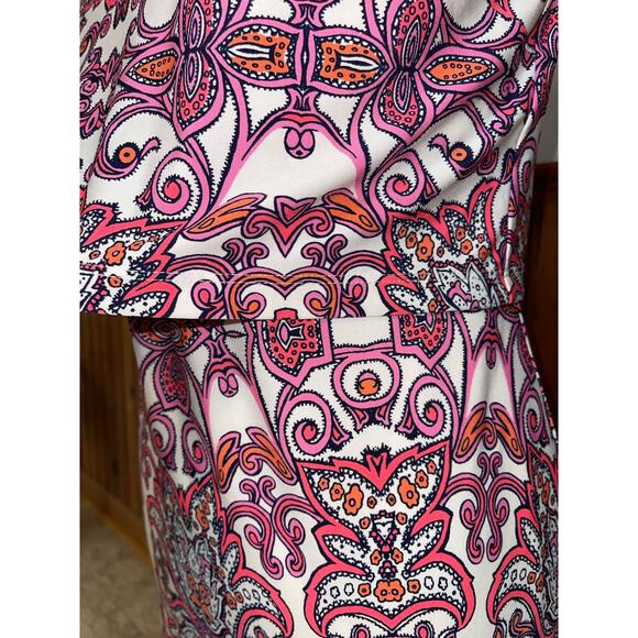 Womens‎ Vince Camuto Sleeveless Paisley Pink Stretchy Knee Length Dress Size 6 - Picture 4 of 10